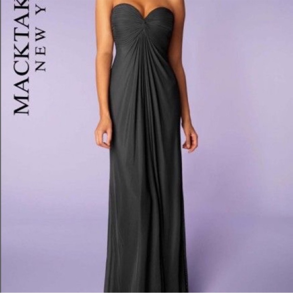Tadashi Shoji Strapless Black Evening Gown